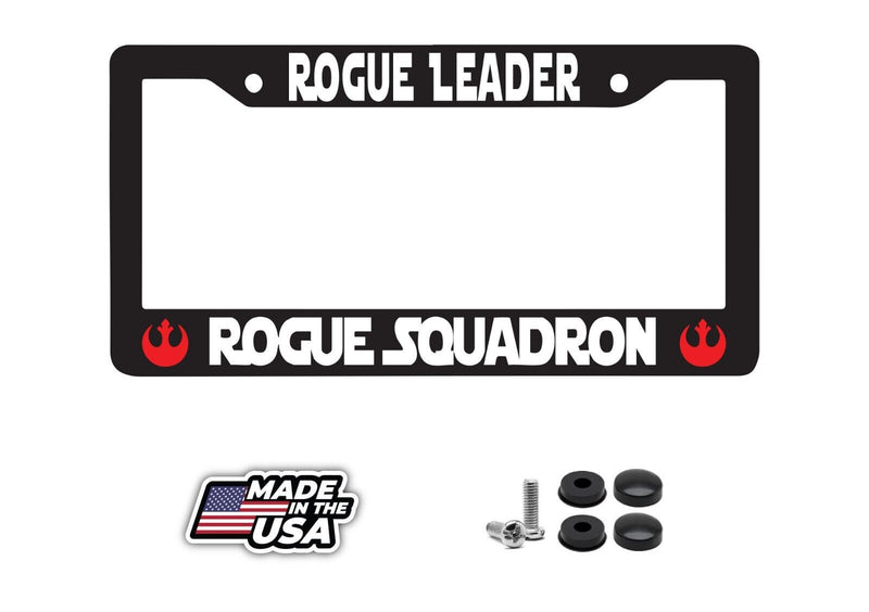 Rogue Leader Rogue Squadron Star Wars Glossy Black License Plate Frame