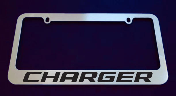 1 DODGE CHARGER LICENSE PLATE FRAME, MADE OF CHROME 1 Frame
