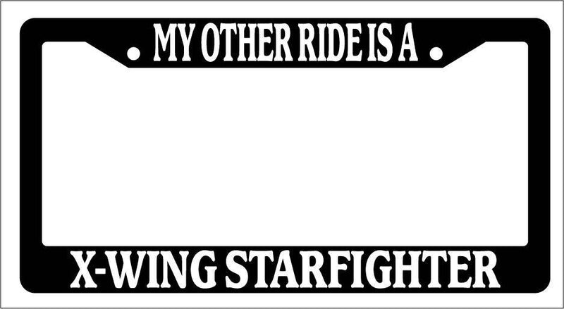 Black License Plate Frame My Other Ride Is A X-Wing StarFor Fighter Auto Accessory  Mod-GRAPH9856236-3142