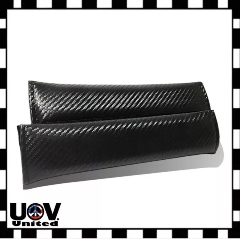 4x Luxury Seat Belt Cover Carbon Fiber Style Shoulder Pad Cushion Safe Protector