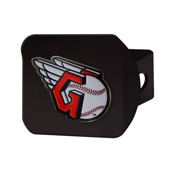 MLB Cleveland Guardians 3D Color on Black Metal Hitch Cover