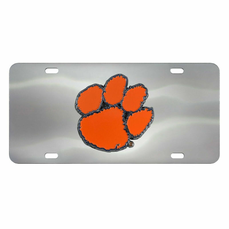 NCAA Clemson Tigers Chromed Steel Diecast Emblem Front License Plate