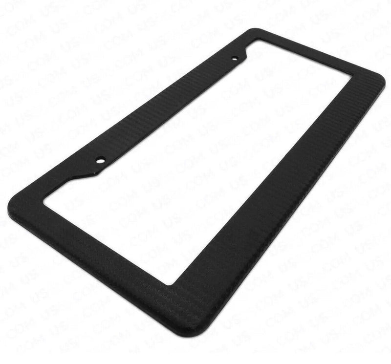 Carbon Fiber Style License Plate Frames Cover Front & Rear 2pc Set Sport Car SUV