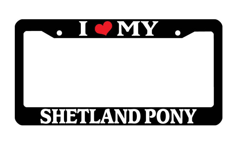 Black License Plate Frame I Heart My Shetland Pony Auto Accessory Novelty  Mod-GRAPH9856236-3827