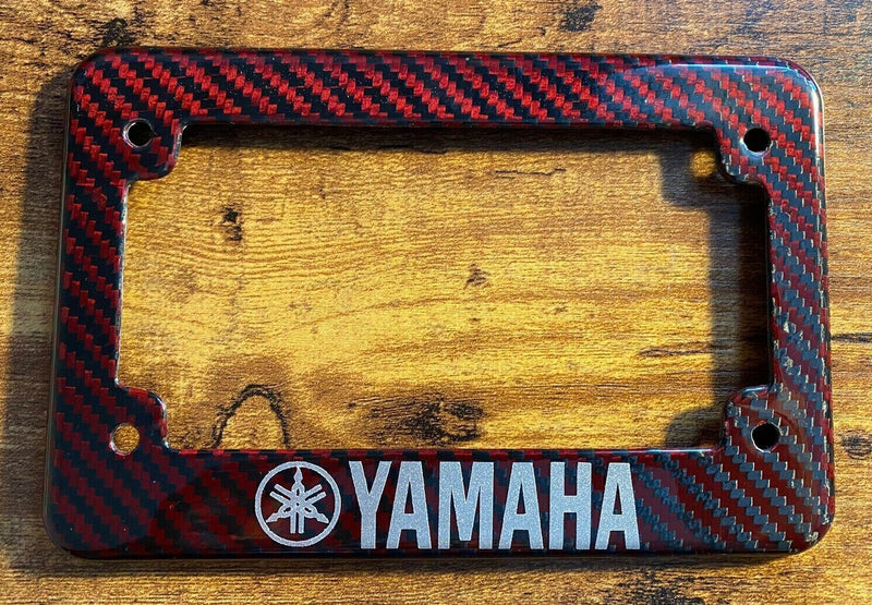 RED Yamaha motorcycle Carbon license frame