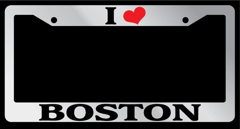 Chrome License Plate Frame I Heart Boston Auto Accessory 1142  Mod-GRAPH9856236-4379
