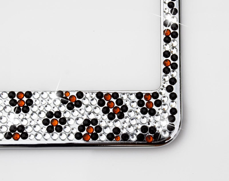 Bling Leopard Diamond License Plate Frame