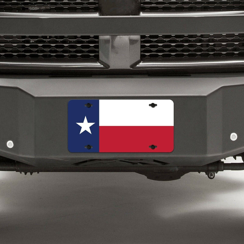Texas State Flag License Plate Tag Vanity Front Aluminum 6 Inches By 12 Inches