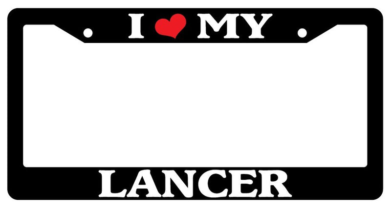 Black License Plate Frame I Heart My Lancer Cars Auto Accessory Novelty  Mod-GRAPH9856236-3229
