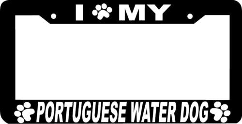 PORTUGUESE WATER DOG paw print License Plate Frame