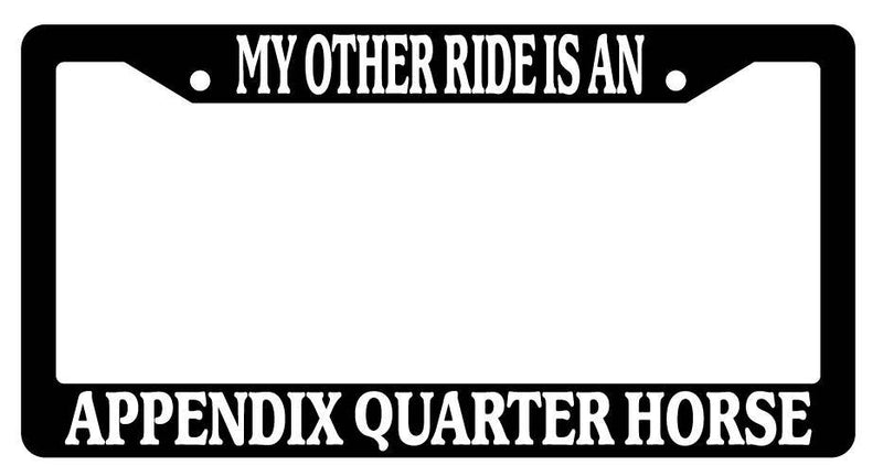 Black License Plate Frame My Other Ride is A(n) Appendix Quarter 256  Mod-GRAPH9856236-2076