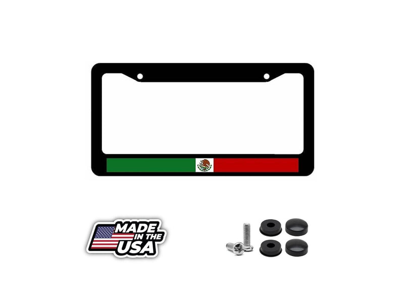 Mexico Mexican Flag Country Stripe Colors Racing Car Truck License Plate Frame