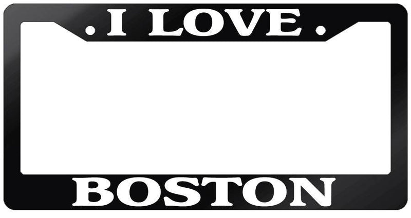 Glossy Black License Plate Frame I LOVE BOSTON Auto Accessory 1142  Mod-GRAPH9856236-7539