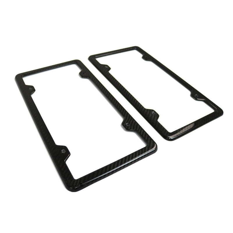 2 Pcs Real Carbon License Plate Frame Rear & Front Tag Holder For Porsche Macan