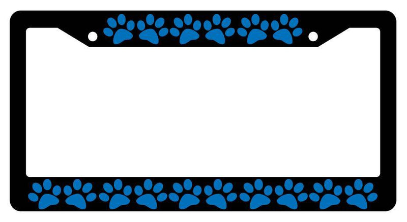 Black License Plate Frame PUPPY FEET (BLUE) Auto Accessory  Mod-GRAPH9856236-2051
