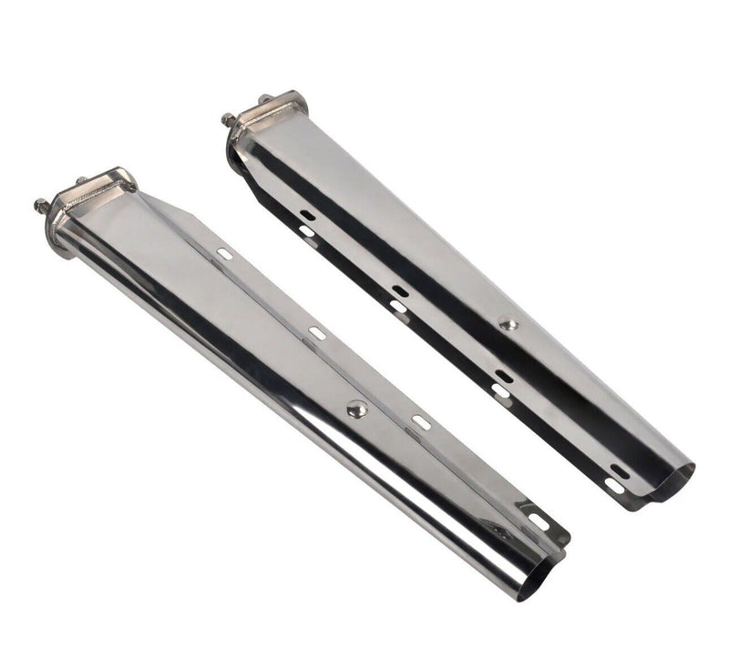 Chrome Spring Loaded 30" Mud Flap Hangers Straight Tapered 2-1/2" Bolt (Pair)