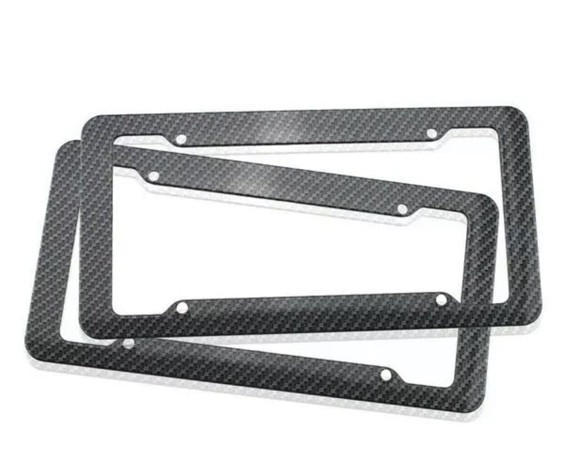 2PCS Carbon Fiber Patten License Plate Frame Cover Original JDM US Standard