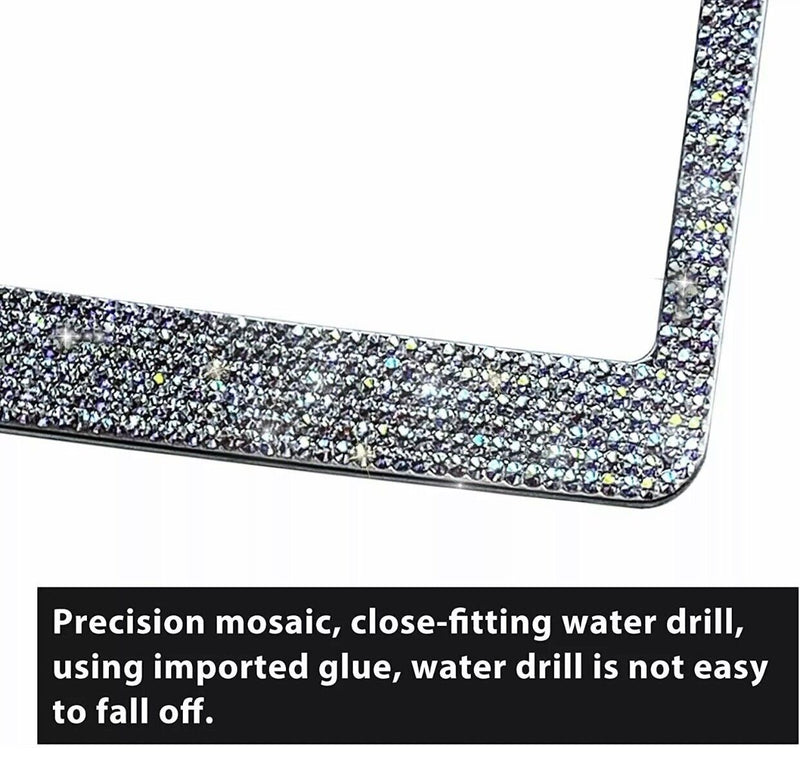 2 LUXURY Made with SWAROVSKI CRYSTAL Metal License Plate Frame Cap Diamond AB