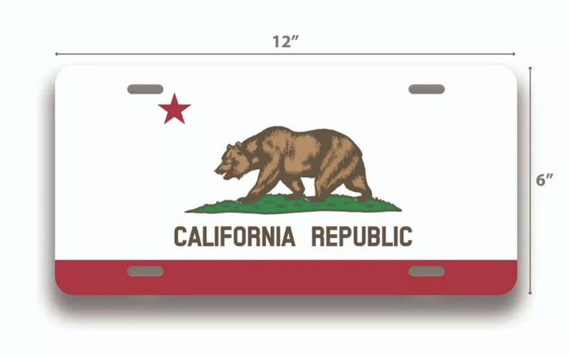 California Bear State Flag License Plate