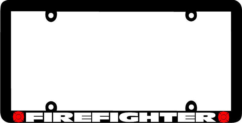 Thin Frame FIREFIGHTER FIRE FIGHTER License Plate Frame