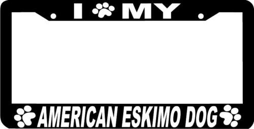AMERICAN ESKIMO DOG paw print License Plate Frame