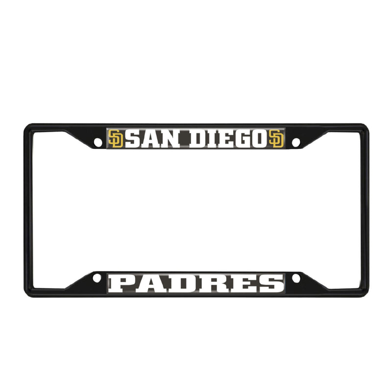 MLB San Diego Padres Black Metal License Plate Frame