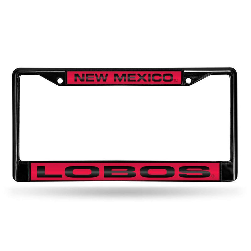 NCAA New Mexico Lobos Inlaid Acrylic Black License Plate Frame