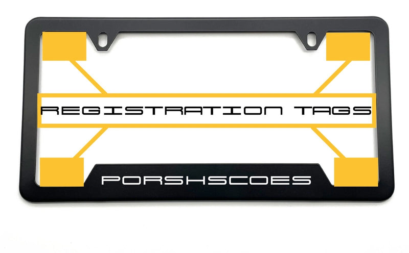 Laser Engraved License Plate Frame Black Stainless Steel fit BMW, Porsche