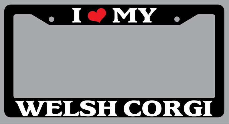 Black License Plate Frame "I Heart My Welsh Corgi" Auto Accessory 603  Mod-GRAPH9856236-1546