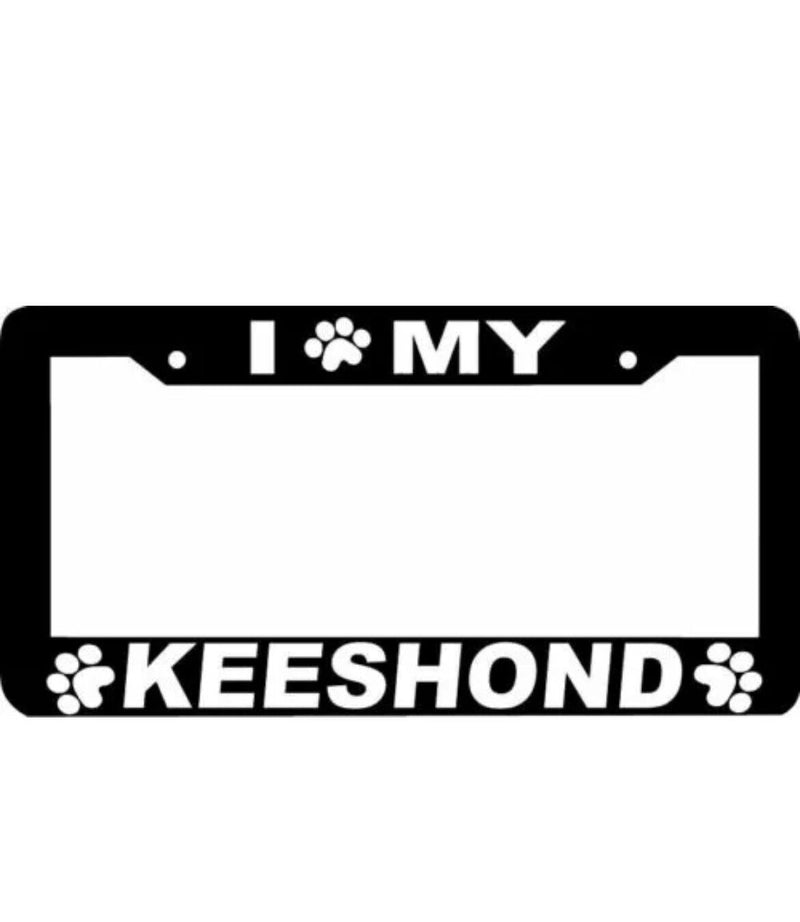 KEESHOND DOG paw print License Plate Frame