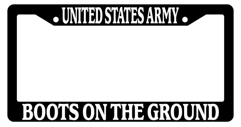 Black License Plate Frame United States Army Boots On The Ground Auto 146  Mod-GRAPH9856236-2934