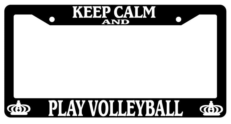 Black License Plate Frame Keep Calm And Play Volleyball Auto Accessory Novelty  Mod-GRAPH9856236-2927