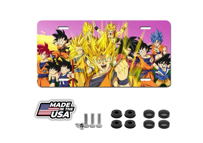 Dragon Ball Goku Blue Pink Anime Popular License Plate Auto Truck Car Tag Manga
