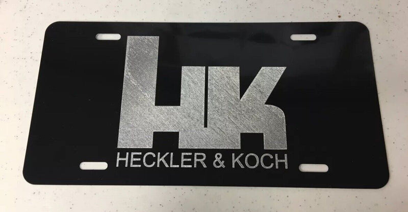 HECKLER & KOCH Car Tag Diamond Etched on Aluminum License Plate