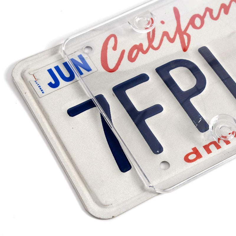 2x UNBREAKABLE Clear License Plate Covers Tag Frame Bubble Shield
