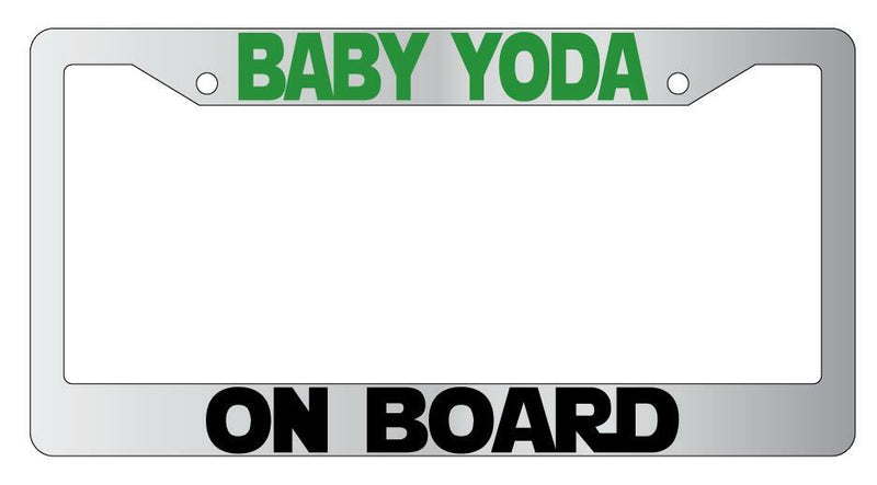 Baby Yoda On Board Chrome Plastic License Frame SW  Mod-GRAPH9856236-5186
