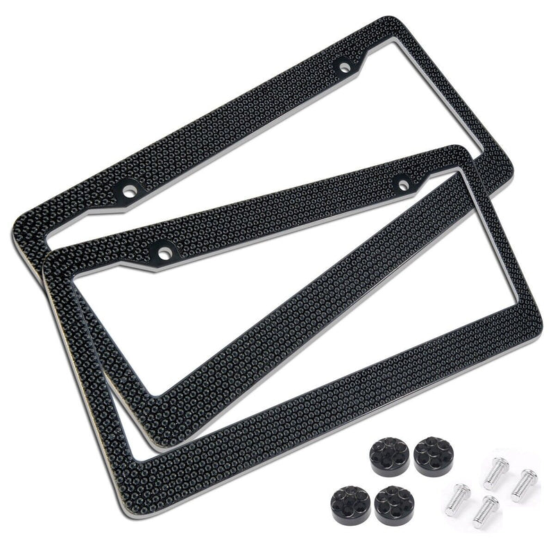 Black Diamond Bling Glitter Crystal Rhinestone Metal US Car License Plate Frame v3