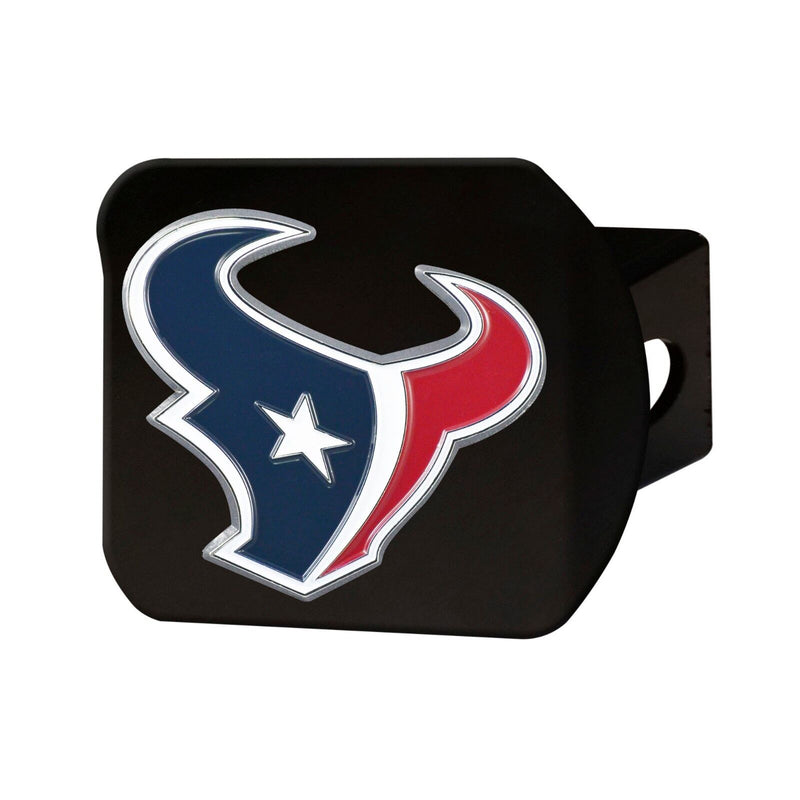 NFL Houston Texans 3D Color on Black Metal Hitch Cover