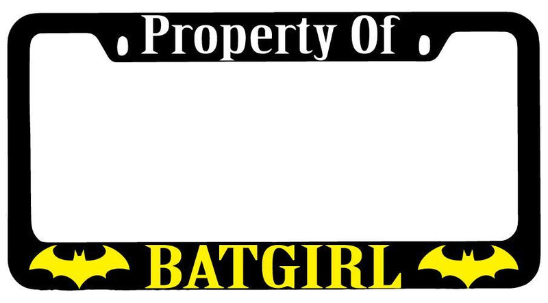 Property Of For Batgirl Black METAL License Plate Frame  Mod-GRAPH9856236-7995