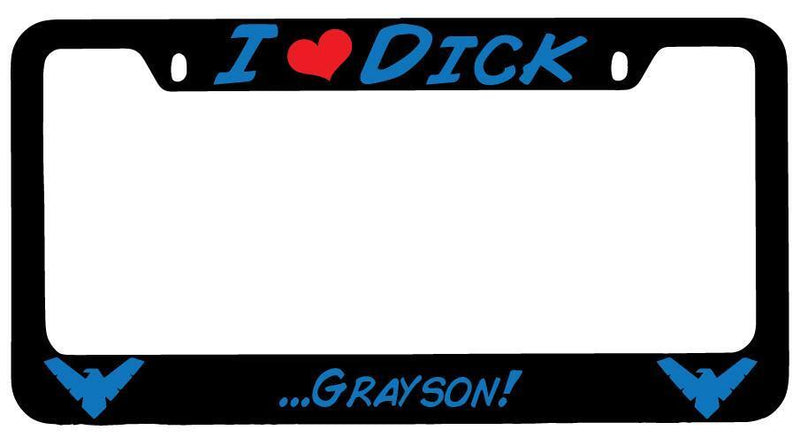 I Heart Dick Grayson (Nightwing) Black METAL License Plate Frame DC  Mod-GRAPH9856236-8747