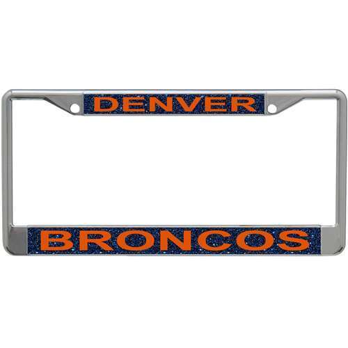 NFL Denver Broncos Metal Inlaid Acrylic License Plate Frame