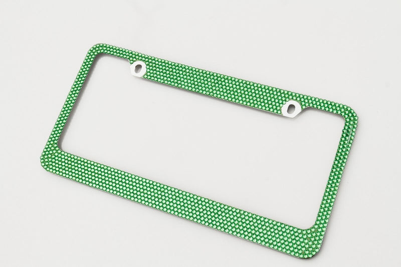 Green Crystal License Plate Frame 7 rows Special Bling Offer