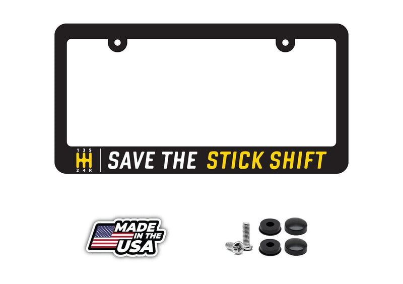 SAVE THE STICK SHIFT Manual Transmission JDM Drift Race License Plate Frame