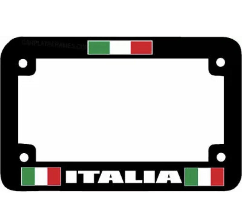 MOTORCYCLE ITALIA ITALY ITALIAN FLAG PLASTIC LICENSE Plate Frame HOLDER
