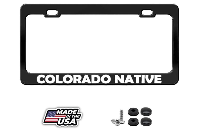 Metal License Plate Frame Colorado Native Car Accessories Black