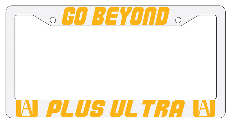 Go Beyond Plus Ultra Design 2A White Plastic License Plate Frame MHA  Mod-GRAPH9856236-3669