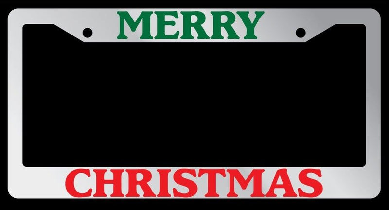 Chrome License Plate Frame "Merry Christmas Color" Auto Accessory Novelty  Mod-GRAPH9856236-6721
