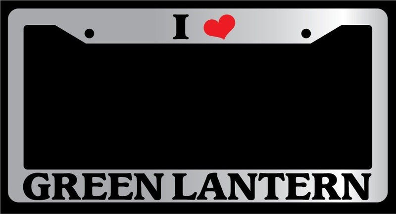 Chrome License Plate Frame "I Heart Green Lantern" Auto Accessory Novelty 31  Mod-GRAPH9856236-6102