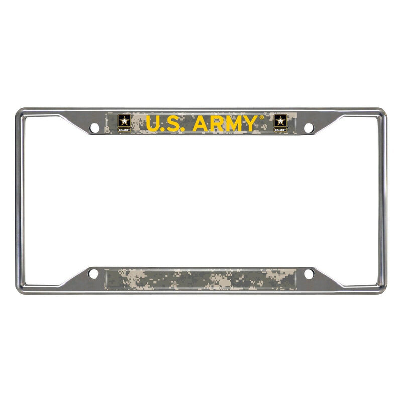 Military U.S. Army Chrome Metal License Plate Frame