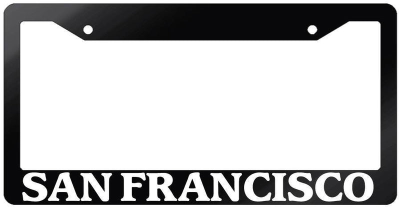 Glossy Black License Plate Frame SAN FRANCISCO Auto Accessory  Mod-GRAPH9856236-6956